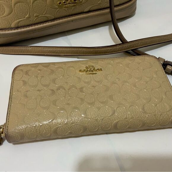 COACH Mini Sierra Satchel & wallet Signature debossed Patent Leather, F55450 - Picture 4 of 9